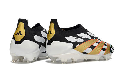 Adidas Predator 24 Elite Laceless FG Firm Ground Soccer Cleats - Black/White/Gold