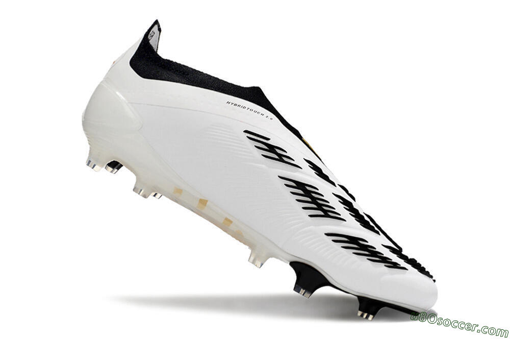Adidas Predator 24 Elite Laceless FG Firm Ground Soccer Cleats - White/Gold/Black 4