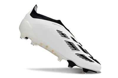 Adidas Predator 24 Elite Laceless FG Firm Ground Soccer Cleats - White/Gold/Black