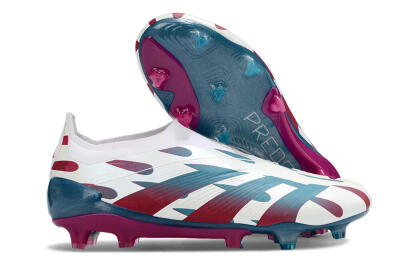 Adidas Predator 24 Elite Laceless FG Firm Ground Soccer Cleats - Beige/Blue/Red