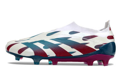 Adidas Predator 24 Elite Laceless FG Firm Ground Soccer Cleats - Beige/Blue/Red