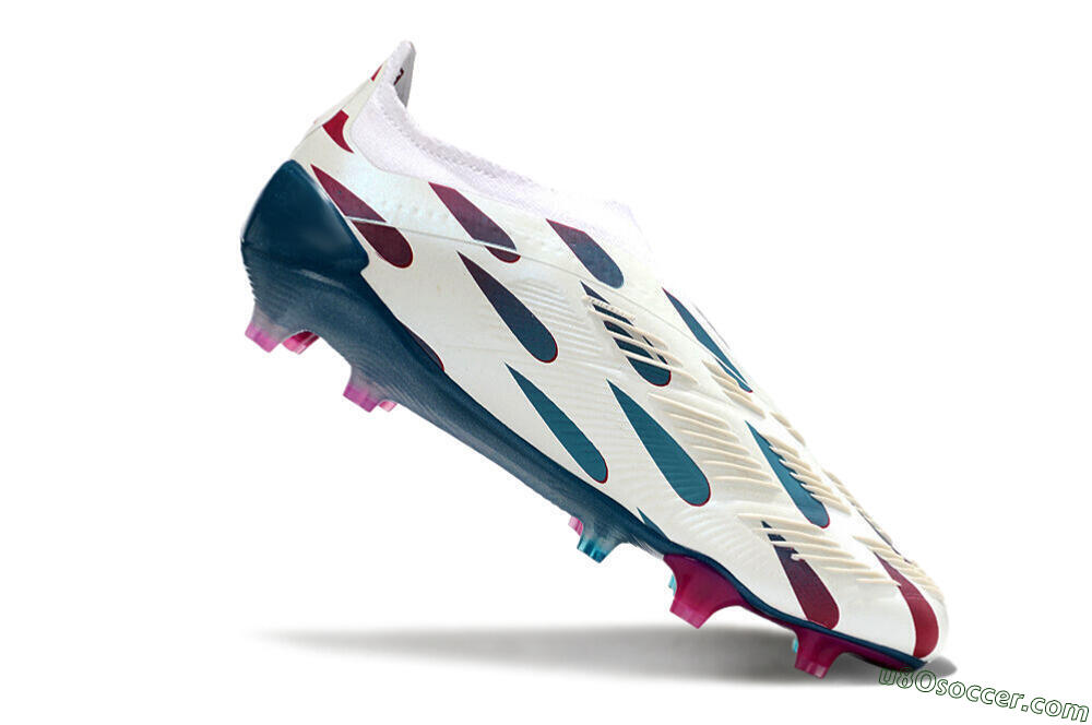 Adidas Predator 24 Elite Laceless FG Firm Ground Soccer Cleats - Beige/Blue/Red 4