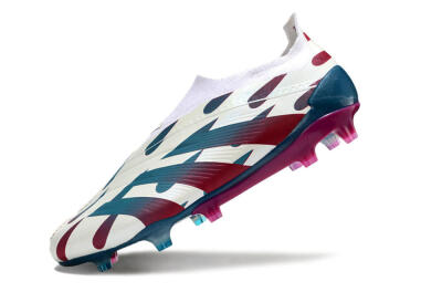 Adidas Predator 24 Elite Laceless FG Firm Ground Soccer Cleats - Beige/Blue/Red