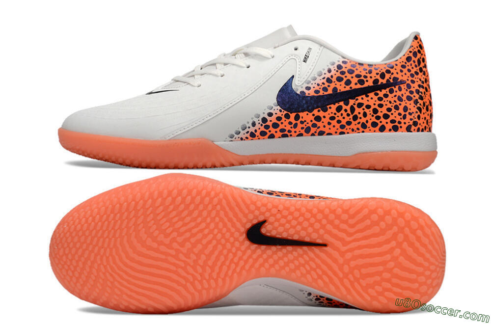 Nike Phantom GX 2 Acad LV8 IC Indoor & Futsal Soccer Shoes - White/Blue/Orange 0