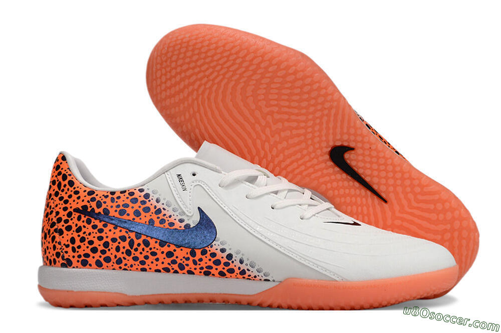 Nike Phantom GX 2 Acad LV8 IC Indoor & Futsal Soccer Shoes - White/Blue/Orange 1