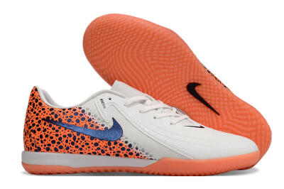 Nike Phantom GX 2 Acad LV8 IC Indoor & Futsal Soccer Shoes - White/Blue/Orange