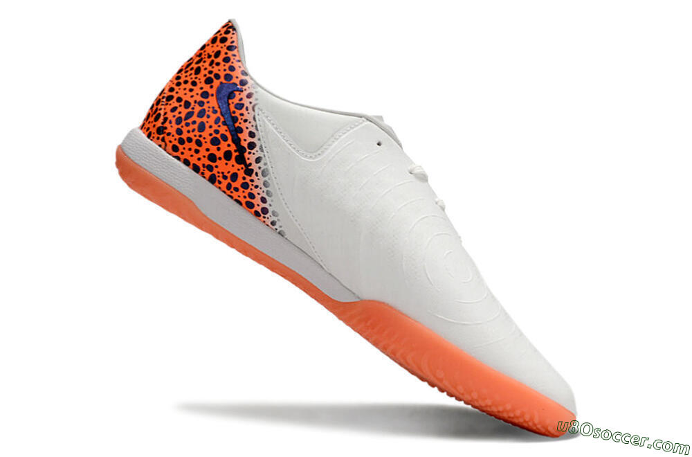 Nike Phantom GX 2 Acad LV8 IC Indoor & Futsal Soccer Shoes - White/Blue/Orange 4