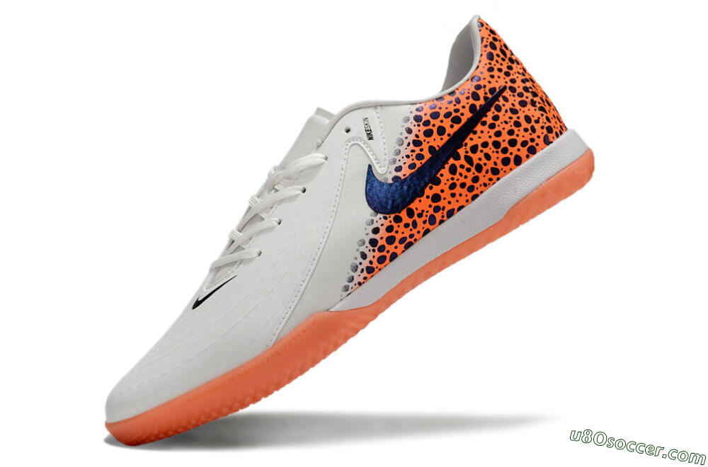 Nike Phantom GX 2 Acad LV8 IC Indoor & Futsal Soccer Shoes - White/Blue/Orange 5