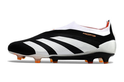 Adidas Predator 24 Elite Laceless FG Firm Ground Soccer Cleats - Black/White/Orange