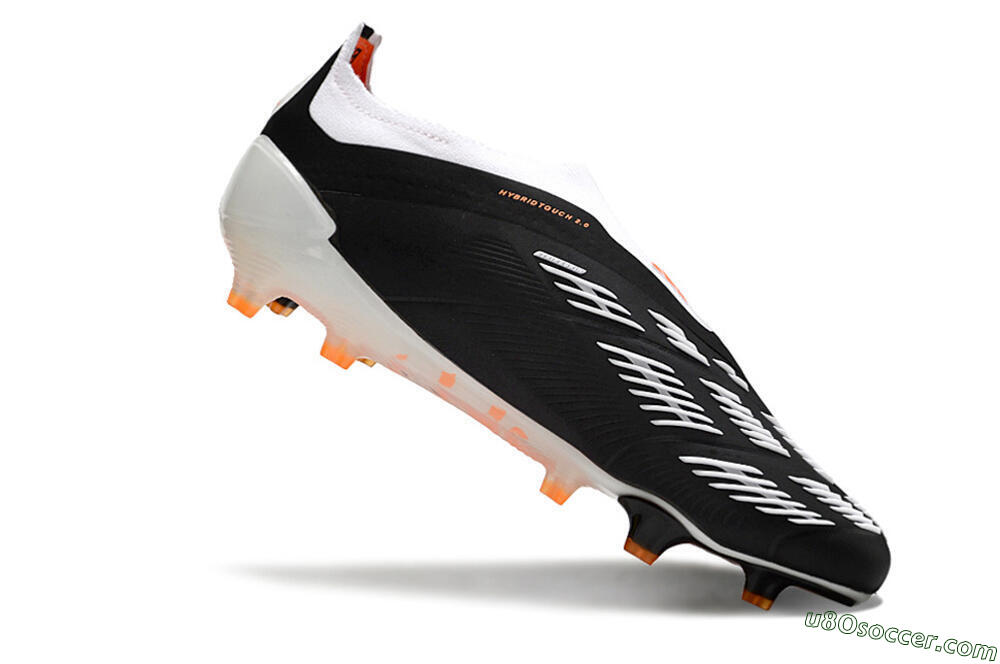 Adidas Predator 24 Elite Laceless FG Firm Ground Soccer Cleats - Black/White/Orange 4