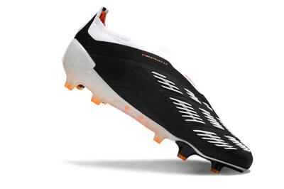Adidas Predator 24 Elite Laceless FG Firm Ground Soccer Cleats - Black/White/Orange