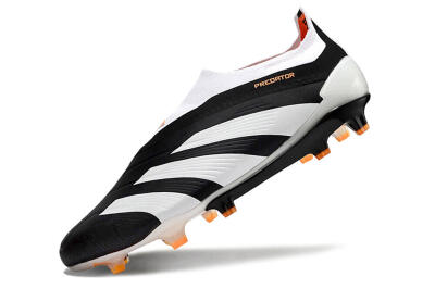 Adidas Predator 24 Elite Laceless FG Firm Ground Soccer Cleats - Black/White/Orange