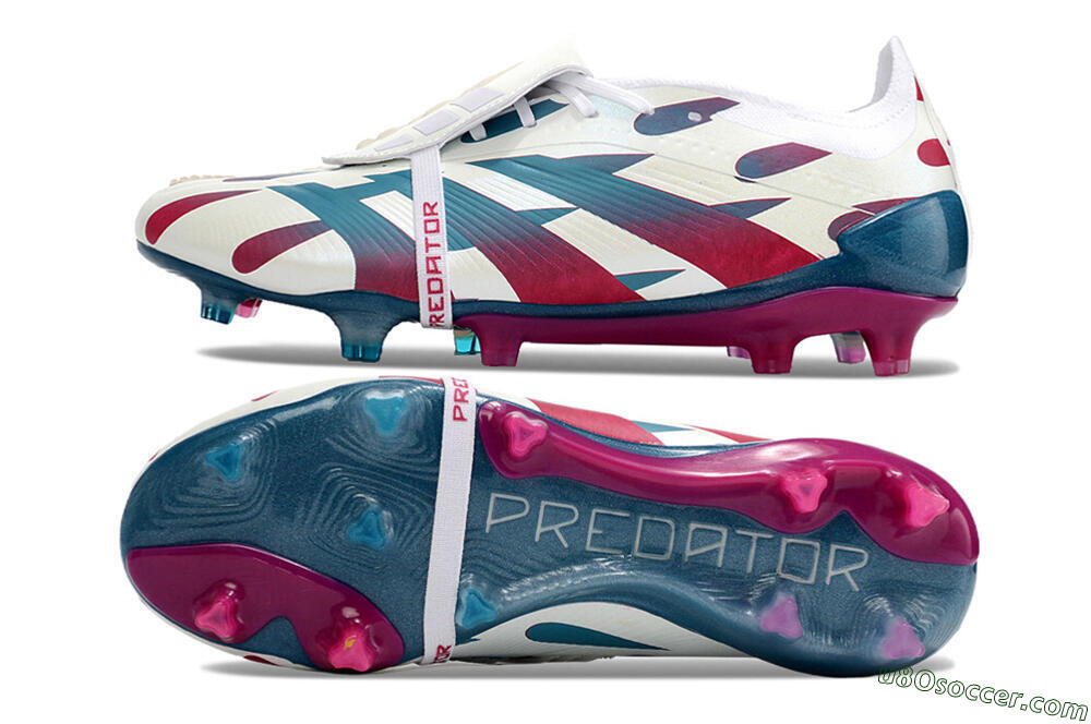 Adidas Predator Elite Foldover Tongue FG Firm Ground Soccer Cleats - White/Blue/Red 0