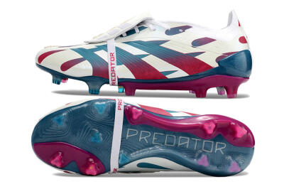 Adidas Predator Elite Foldover Tongue FG Firm Ground Soccer Cleats - White/Blue/Red