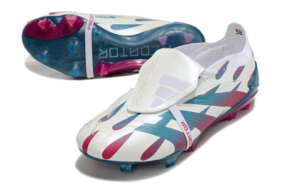 Adidas Predator Elite Foldover Tongue FG Firm Ground Soccer Cleats - White/Blue/Red