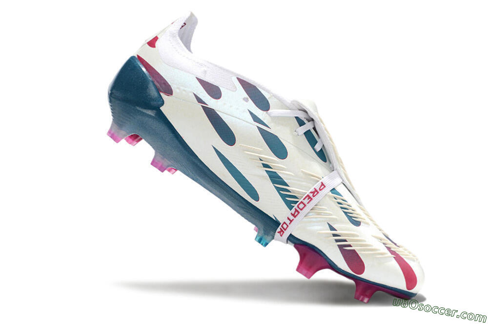 Adidas Predator Elite Foldover Tongue FG Firm Ground Soccer Cleats - White/Blue/Red 4