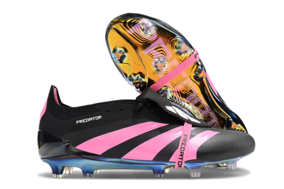 Adidas Predator Elite Foldover Tongue FG Firm Ground Soccer Cleats - Black/Pink/Gold