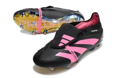 Adidas Predator Elite Foldover Tongue FG Firm Ground Soccer Cleats - Black/Pink/Gold