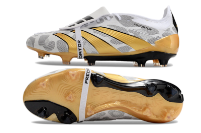 Adidas Predator Elite Foldover Tongue FG Firm Ground Soccer Cleats - White/Black/Gold
