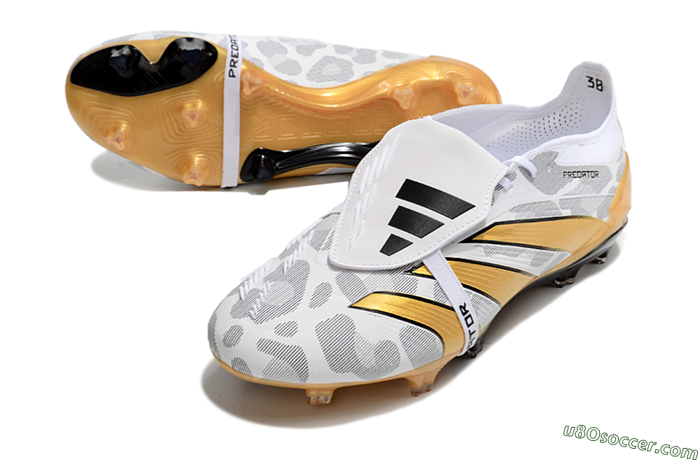 Adidas Predator Elite Foldover Tongue FG Firm Ground Soccer Cleats - White/Black/Gold 3