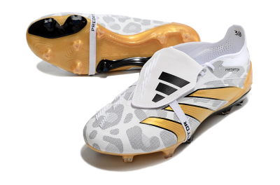 Adidas Predator Elite Foldover Tongue FG Firm Ground Soccer Cleats - White/Black/Gold