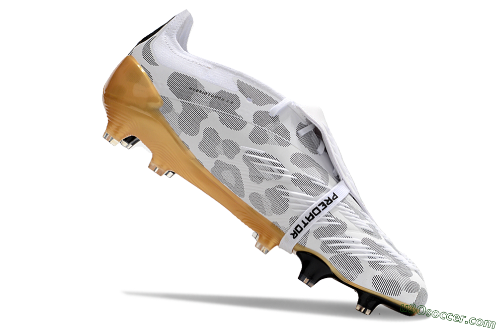 Adidas Predator Elite Foldover Tongue FG Firm Ground Soccer Cleats - White/Black/Gold 4