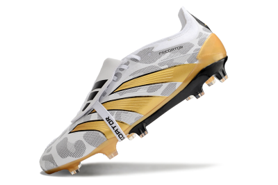 Adidas Predator Elite Foldover Tongue FG Firm Ground Soccer Cleats - White/Black/Gold