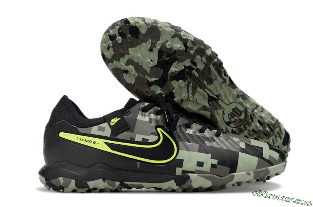 Nike Tiempo Legend 10 Pro TF Artificial Turf Soccer Shoes - Camo/Black/Yellow 1