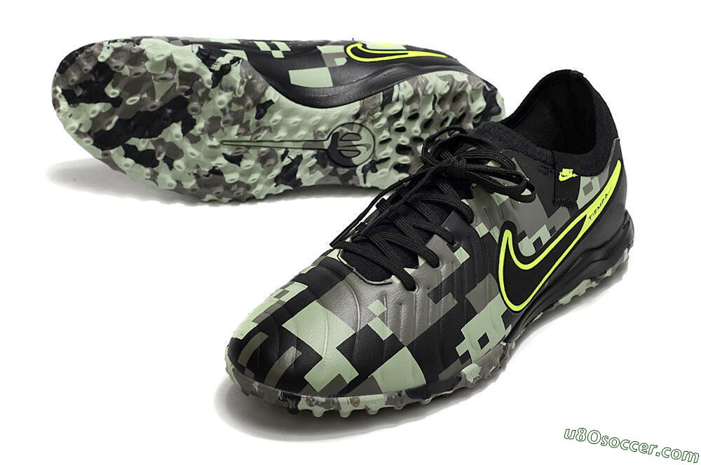 Nike Tiempo Legend 10 Pro TF Artificial Turf Soccer Shoes - Camo/Black/Yellow 3