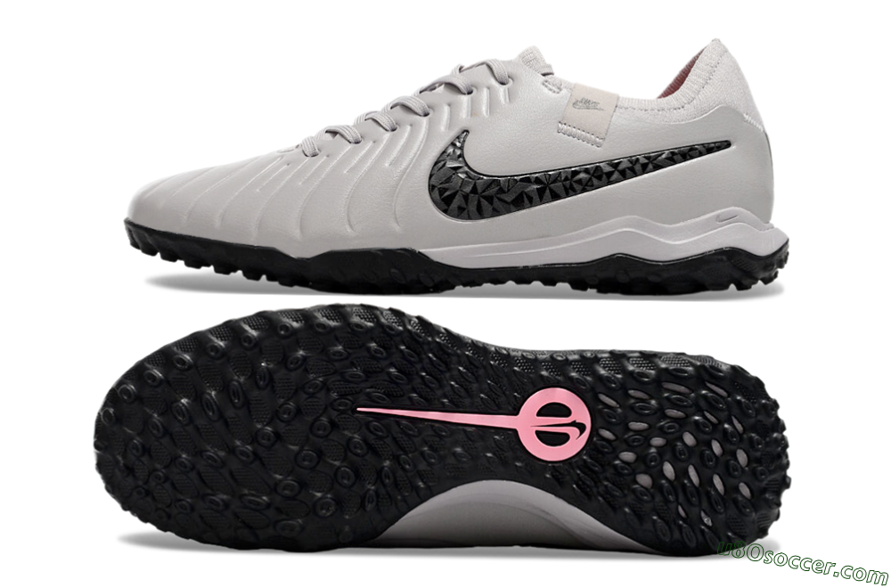 Nike Tiempo Legend 10 Pro TF Artificial Turf Soccer Shoes - Grey/Black/Pink 0