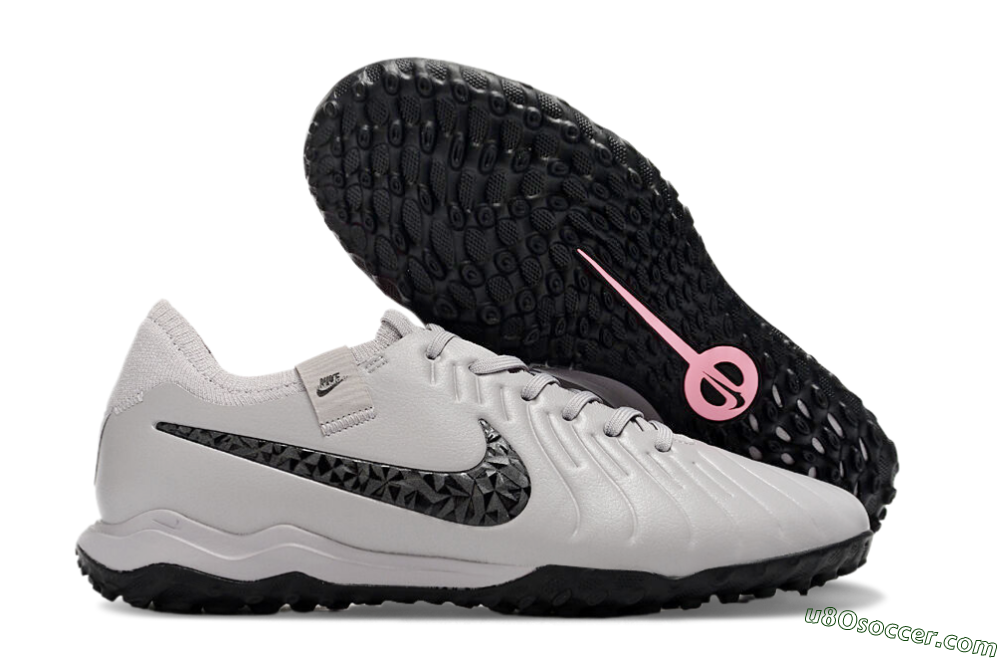 Nike Tiempo Legend 10 Pro TF Artificial Turf Soccer Shoes - Grey/Black/Pink 1