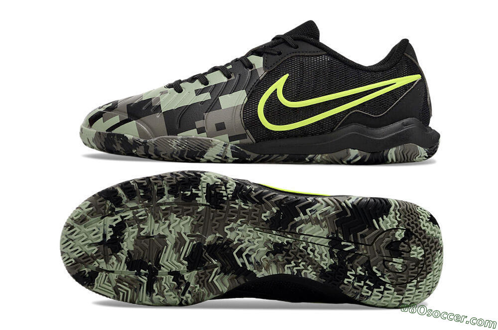 Nike Tiempo Legend 10 Academy IC Indoor & Futsal Soccer Shoes - Camo/Black/Yellow 0