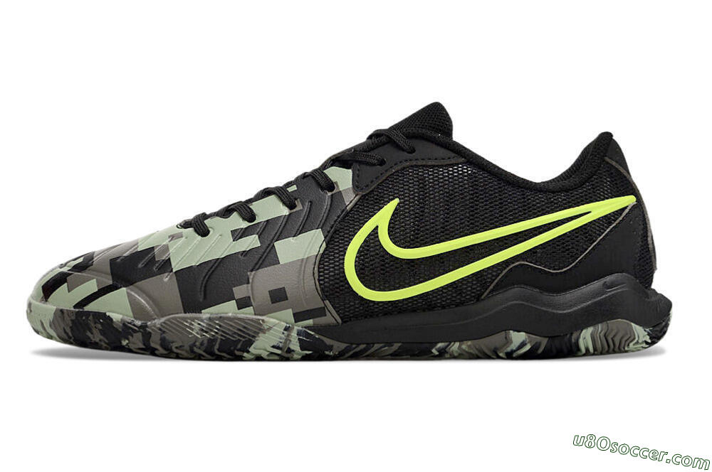 Nike Tiempo Legend 10 Academy IC Indoor & Futsal Soccer Shoes - Camo/Black/Yellow 2