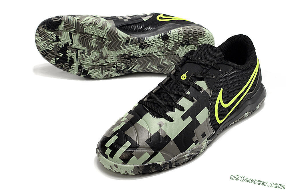 Nike Tiempo Legend 10 Academy IC Indoor & Futsal Soccer Shoes - Camo/Black/Yellow 3