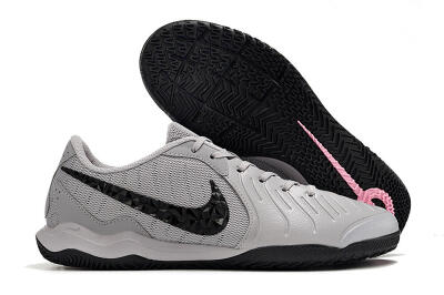 Nike Tiempo Legend 10 Academy IC Indoor & Futsal Soccer Shoes - Grey/Black/Pink