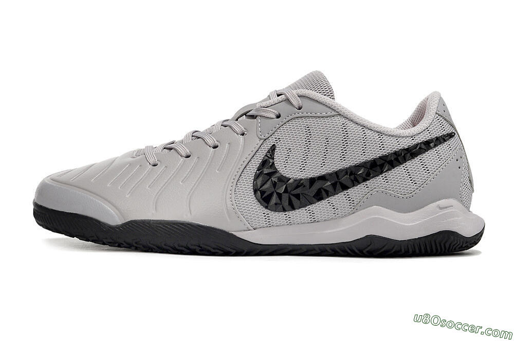 Nike Tiempo Legend 10 Academy IC Indoor & Futsal Soccer Shoes - Grey/Black/Pink 2