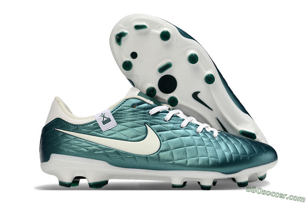 Nike Tiempo Legend 10 Academy FG Firm Ground Soccer Cleats - Green/Beige/White 1