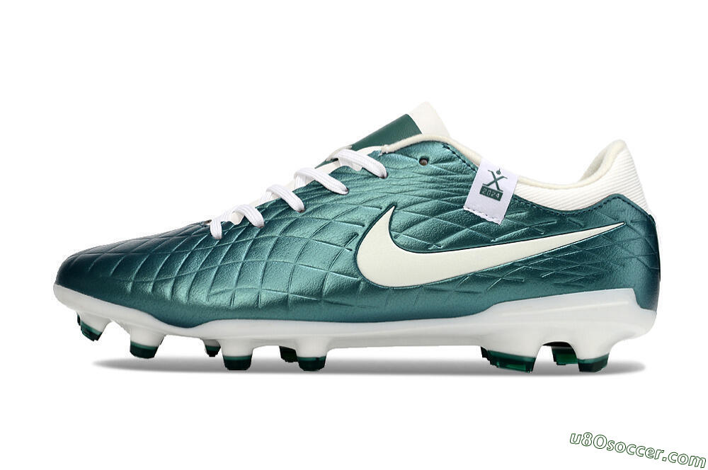 Nike Tiempo Legend 10 Academy FG Firm Ground Soccer Cleats - Green/Beige/White 2