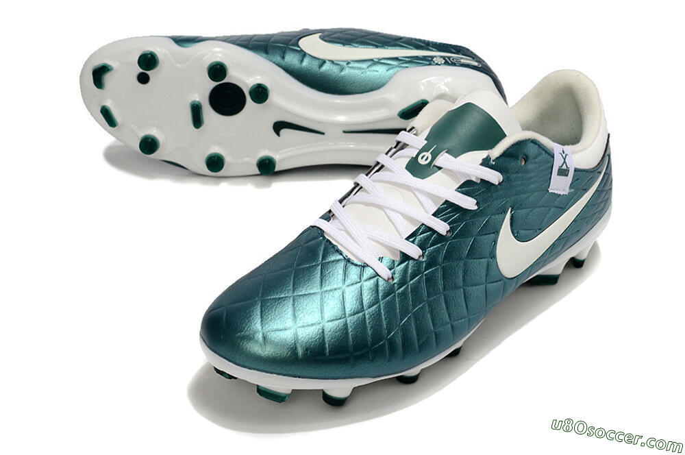 Nike Tiempo Legend 10 Academy FG Firm Ground Soccer Cleats - Green/Beige/White 3
