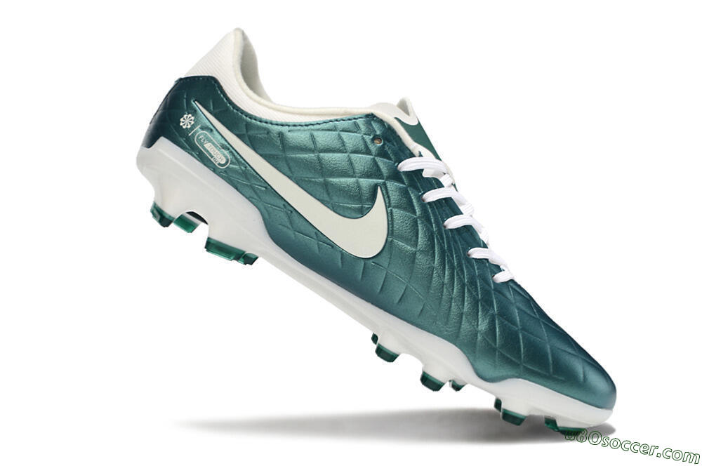 Nike Tiempo Legend 10 Academy FG Firm Ground Soccer Cleats - Green/Beige/White 4