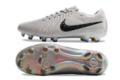 Nike Tiempo Legend 10 Elite FG Firm Ground Soccer Cleats - Grey/Black/Gold