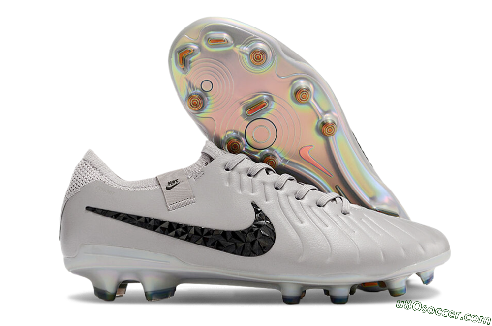 Nike Tiempo Legend 10 Elite FG Firm Ground Soccer Cleats - Grey/Black/Gold 1