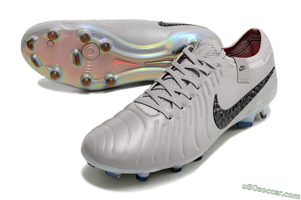 Nike Tiempo Legend 10 Elite FG Firm Ground Soccer Cleats - Grey/Black/Gold 3