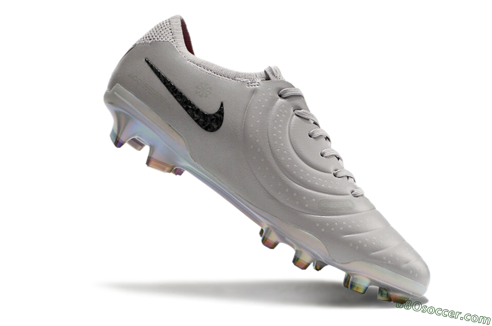 Nike Tiempo Legend 10 Elite FG Firm Ground Soccer Cleats - Grey/Black/Gold 4