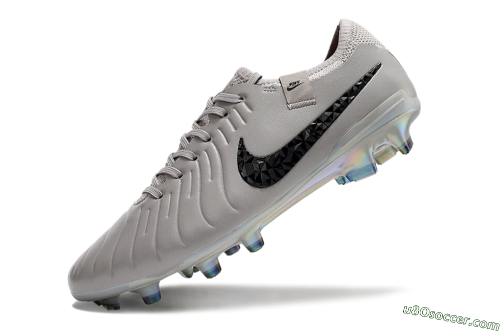 Nike Tiempo Legend 10 Elite FG Firm Ground Soccer Cleats - Grey/Black/Gold 5