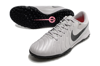 Nike Tiempo Legend 10 Academy TF Artificial Turf Soccer Shoes - Grey/Black/Pink