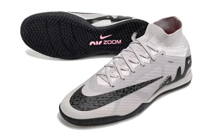 Nike Air Zoom Mercurial Superfly 9 Elite IC Indoor & Futsal Soccer Shoes - Grey/Black/Pink