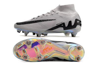 Nike Air Zoom Mercurial Superfly 9 Elite SG Soft Ground Soccer Cleats - Grey/Black/Gold