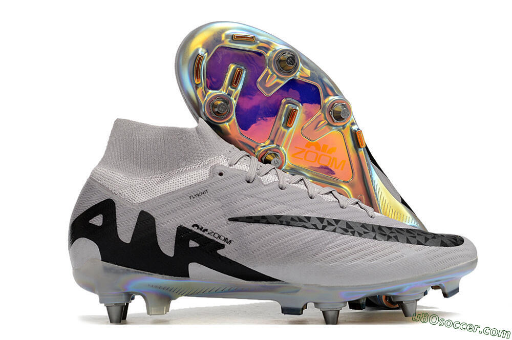 Nike Air Zoom Mercurial Superfly 9 Elite SG Soft Ground Soccer Cleats - Grey/Black/Gold 1