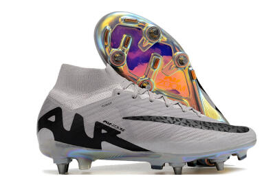Nike Air Zoom Mercurial Superfly 9 Elite SG Soft Ground Soccer Cleats - Grey/Black/Gold